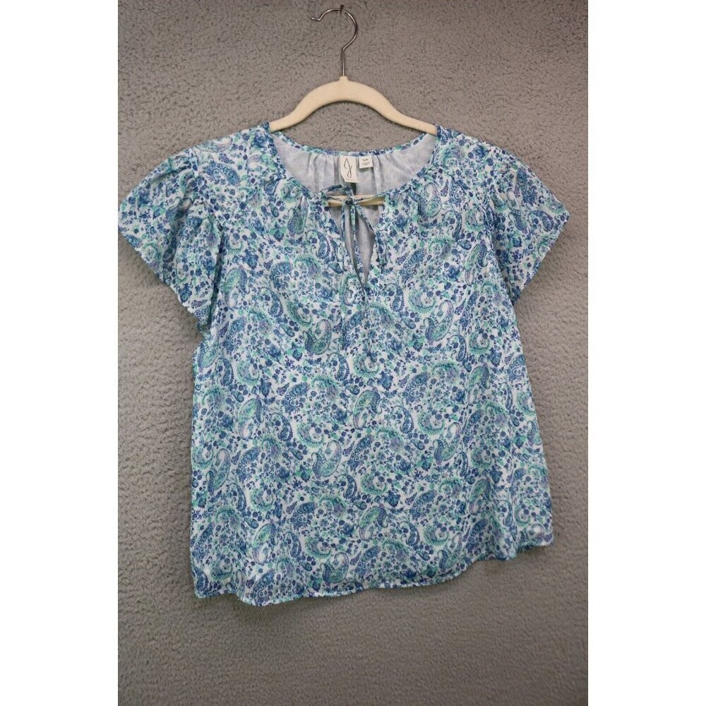 Joie Short Flutter Sleeve Paisley Semi-Sheer Top-Small/Petite-Fairy-Lined
